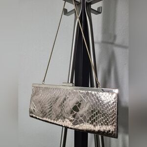 Banana Republic Clutch Purse Bag Metallic Animal Print Pattern